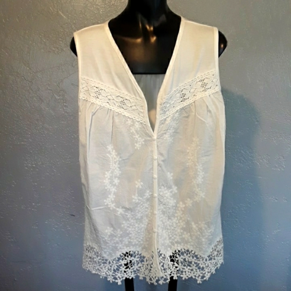 A diva Jersey blouse with lace Finley size large